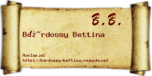 Bárdossy Bettina névjegykártya